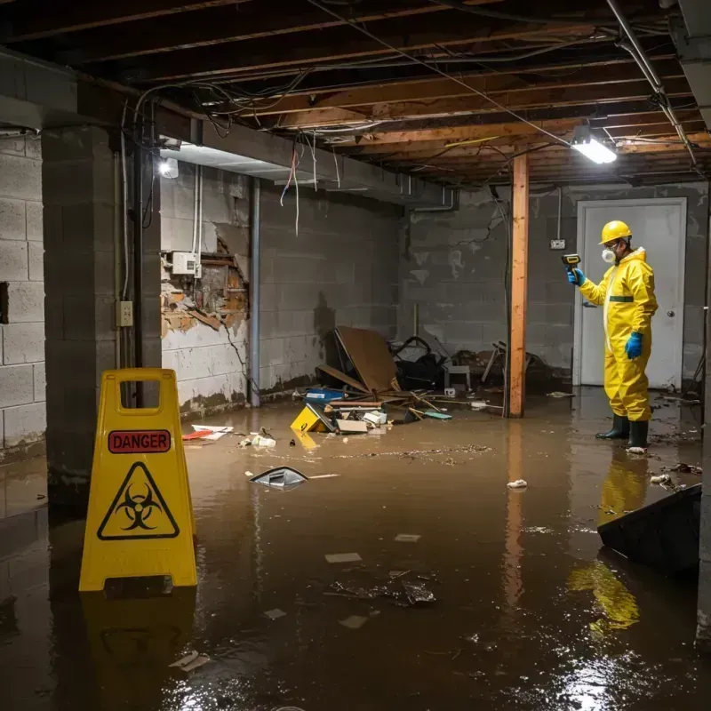 Flooded Basement Electrical Hazard in Hawesville, KY Property