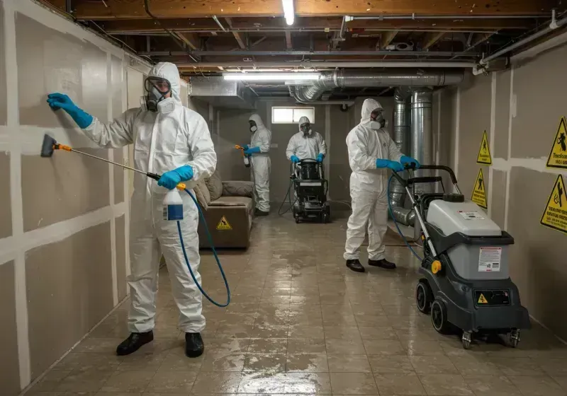 Basement Moisture Removal and Structural Drying process in Hawesville, KY